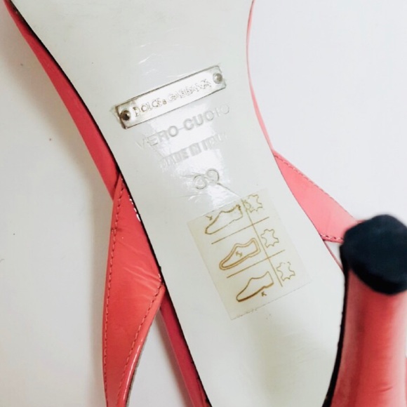 Dolce Gabbana Patent Leather Strappy Beaded Heels - Picture 6 of 6